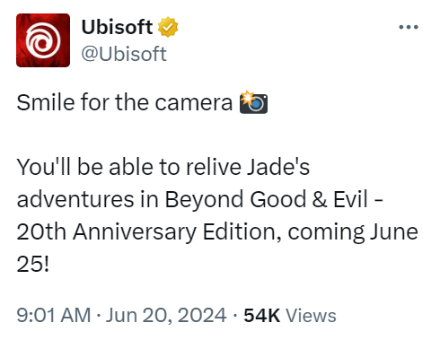 Beyond Good & Evil 20th Anniversary Edition Officially Unveiled in Since-Deleted Ubisoft Tweet