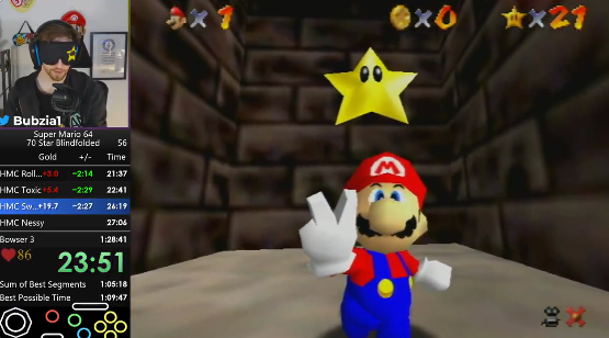 Blindfolded Mario 64 Speedrunner Seconds Away From Heartbreak With Invalid Record-Pace Attempt